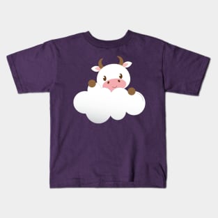 Cute Baby Cow on a Cloud Kids T-Shirt